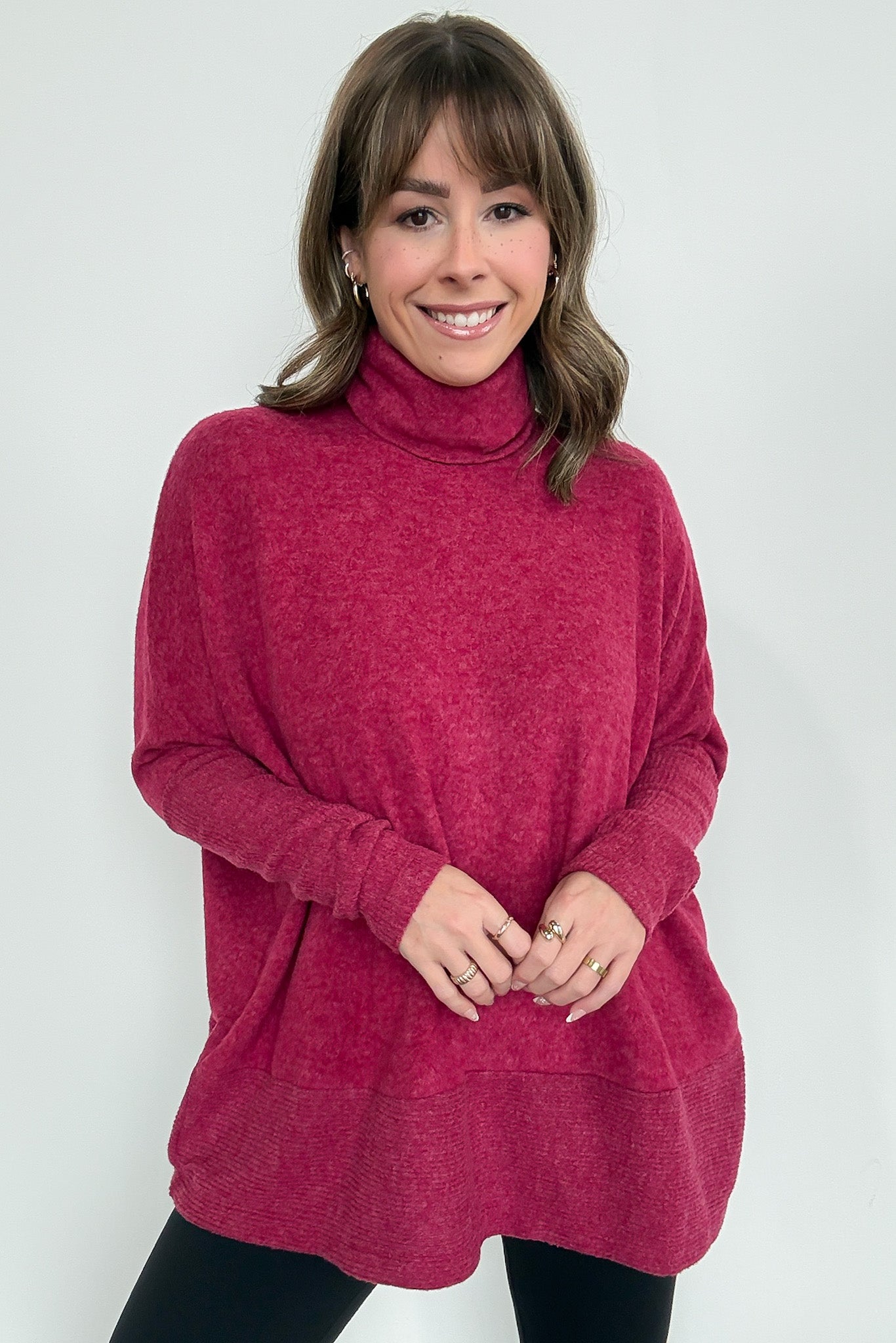  Emily Turtleneck Melange Knit Sweater - Madison and Mallory