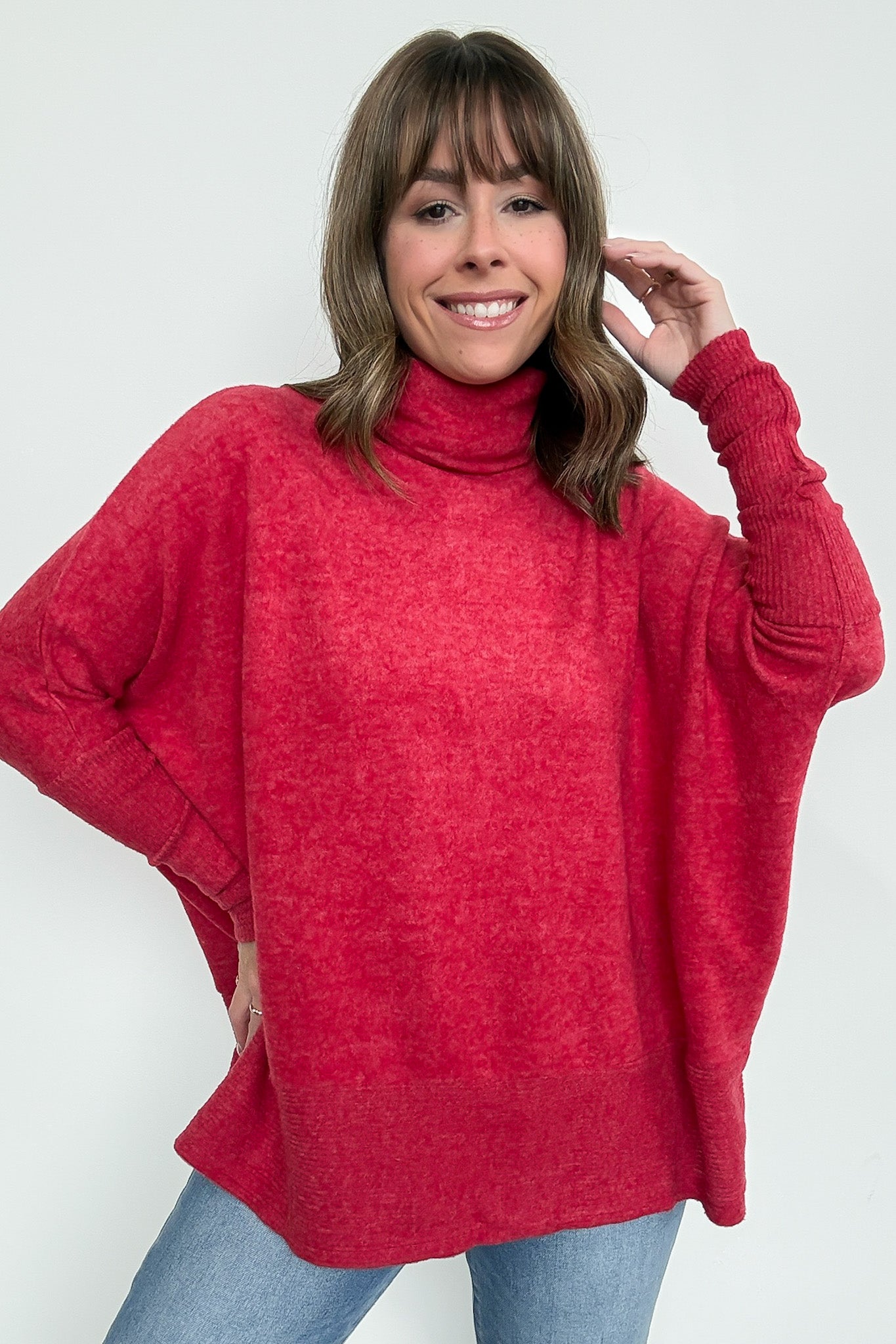  Emily Turtleneck Melange Knit Sweater - Madison and Mallory