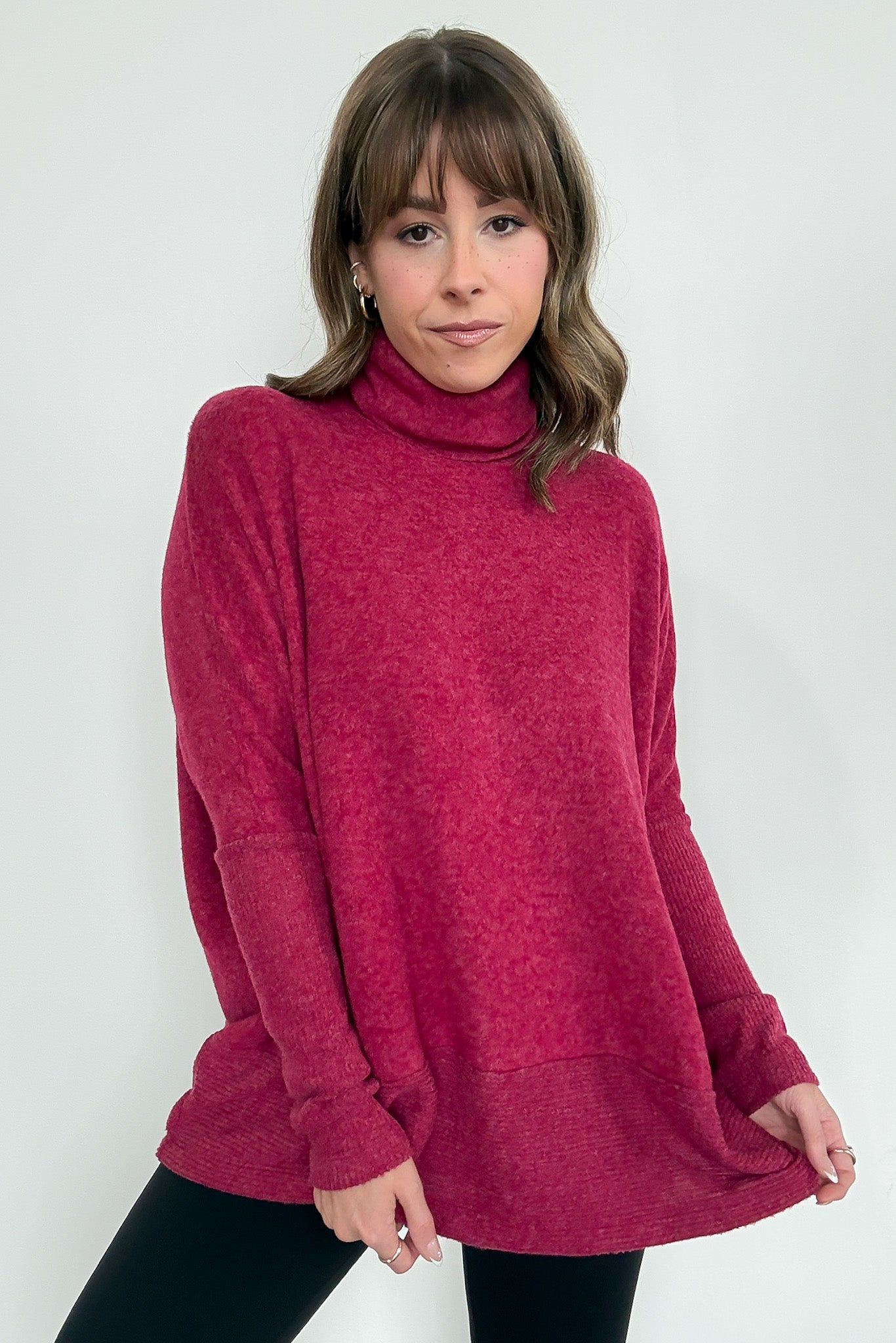  Emily Turtleneck Melange Knit Sweater - Madison and Mallory