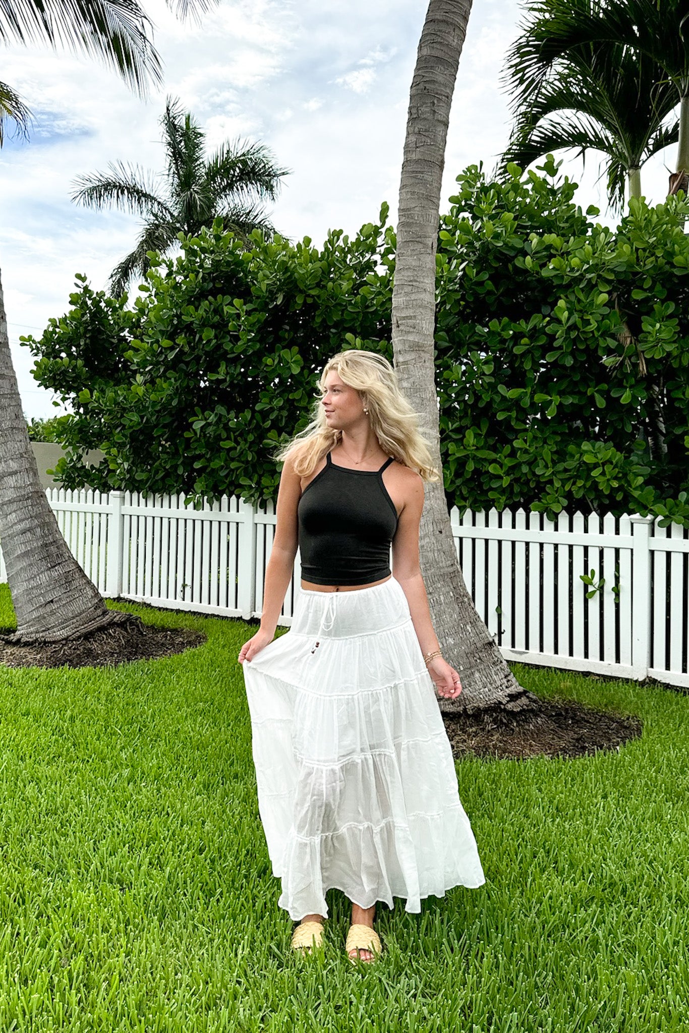 Endlessly Darling Drawstring Tiered Maxi Skirt FINAL SALE