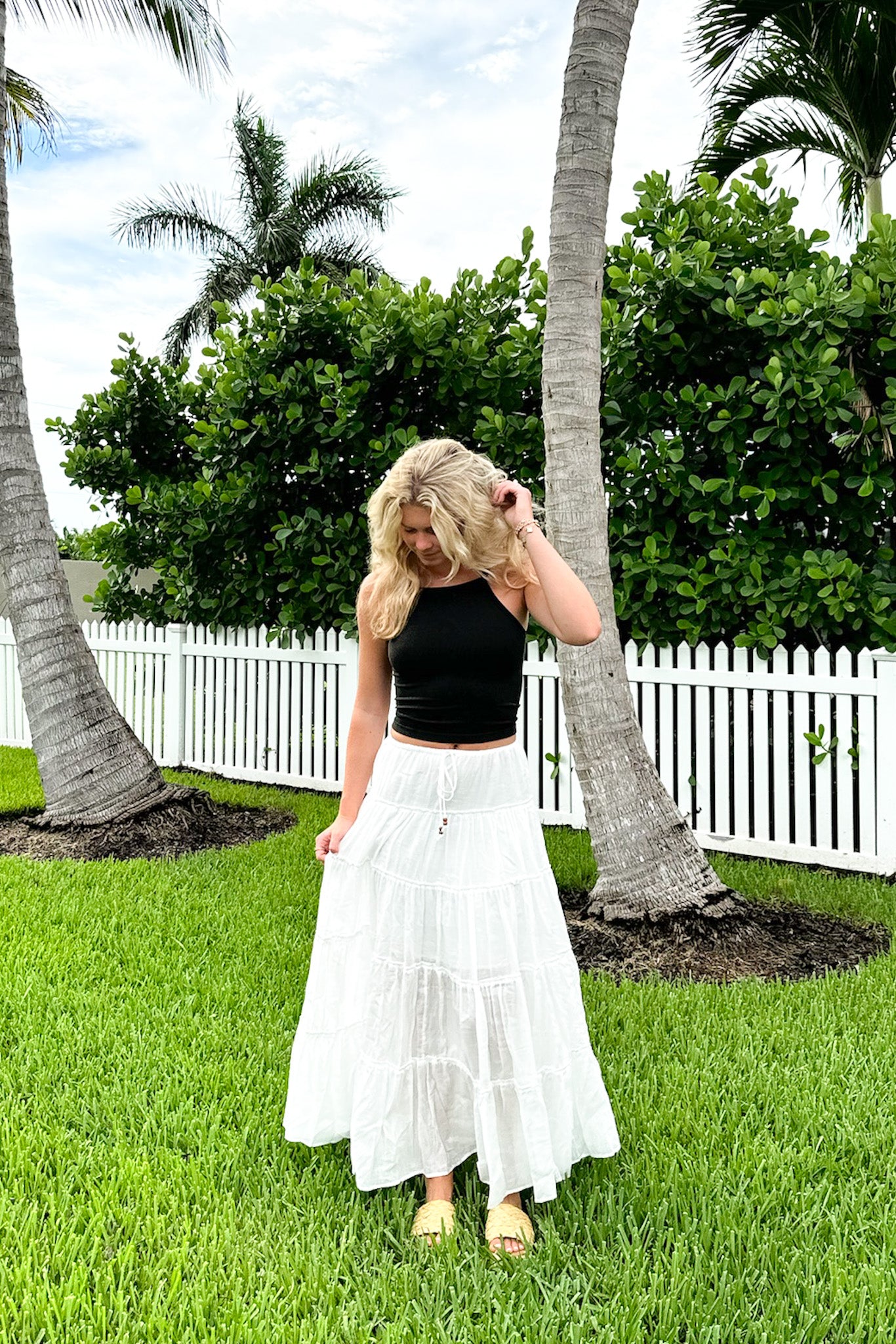  Endlessly Darling Drawstring Tiered Maxi Skirt - FINAL SALE - Madison and Mallory