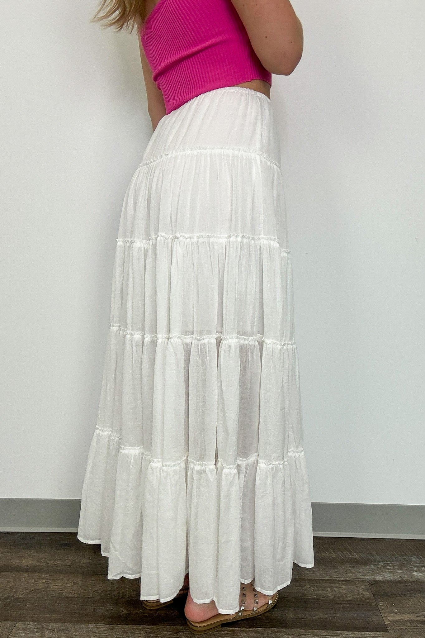  Endlessly Darling Drawstring Tiered Maxi Skirt - FINAL SALE - Madison and Mallory