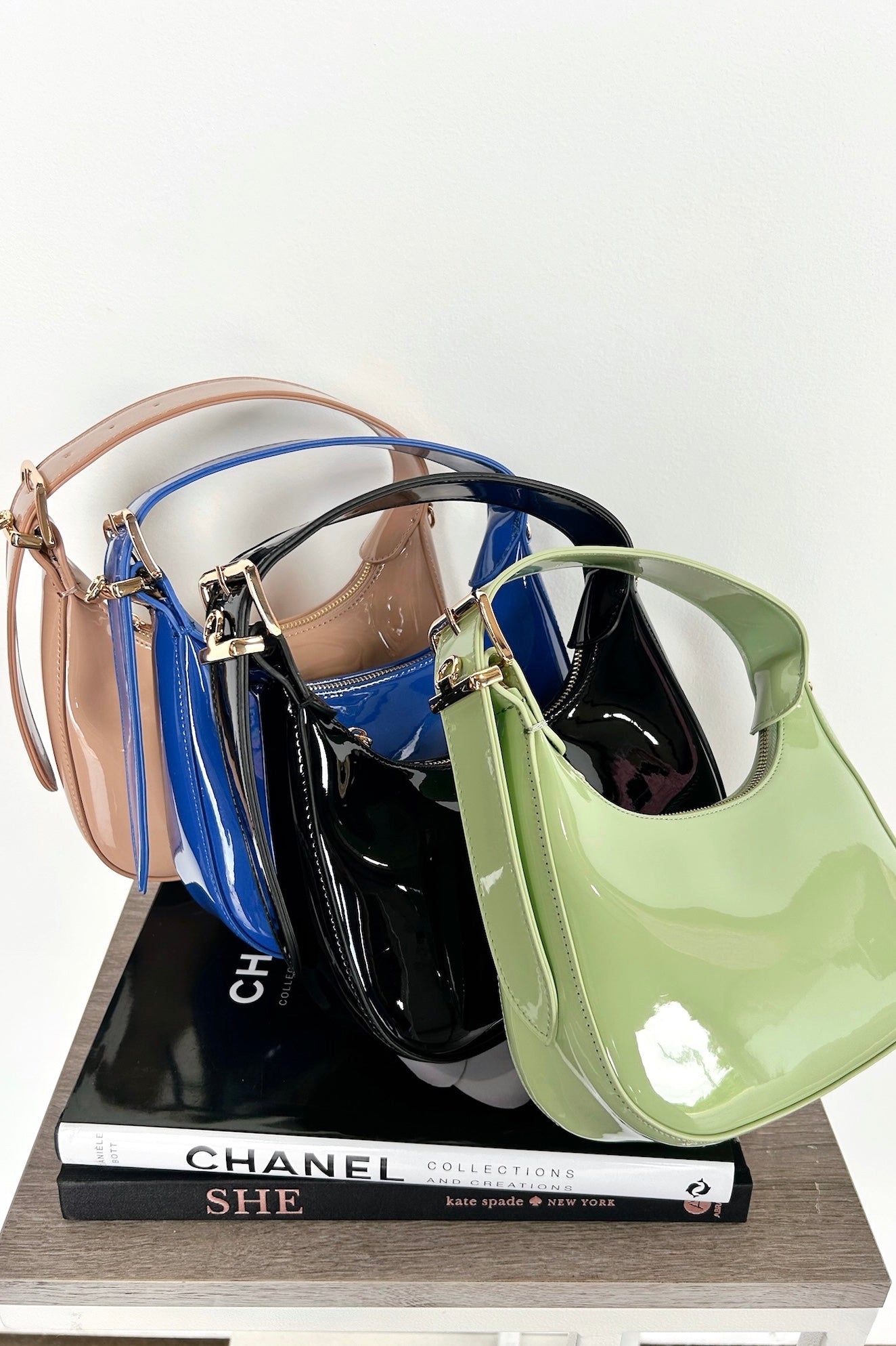 Enviable Pick Enamel Hobo Crossbody Handbag - FINAL SALE - Madison and Mallory