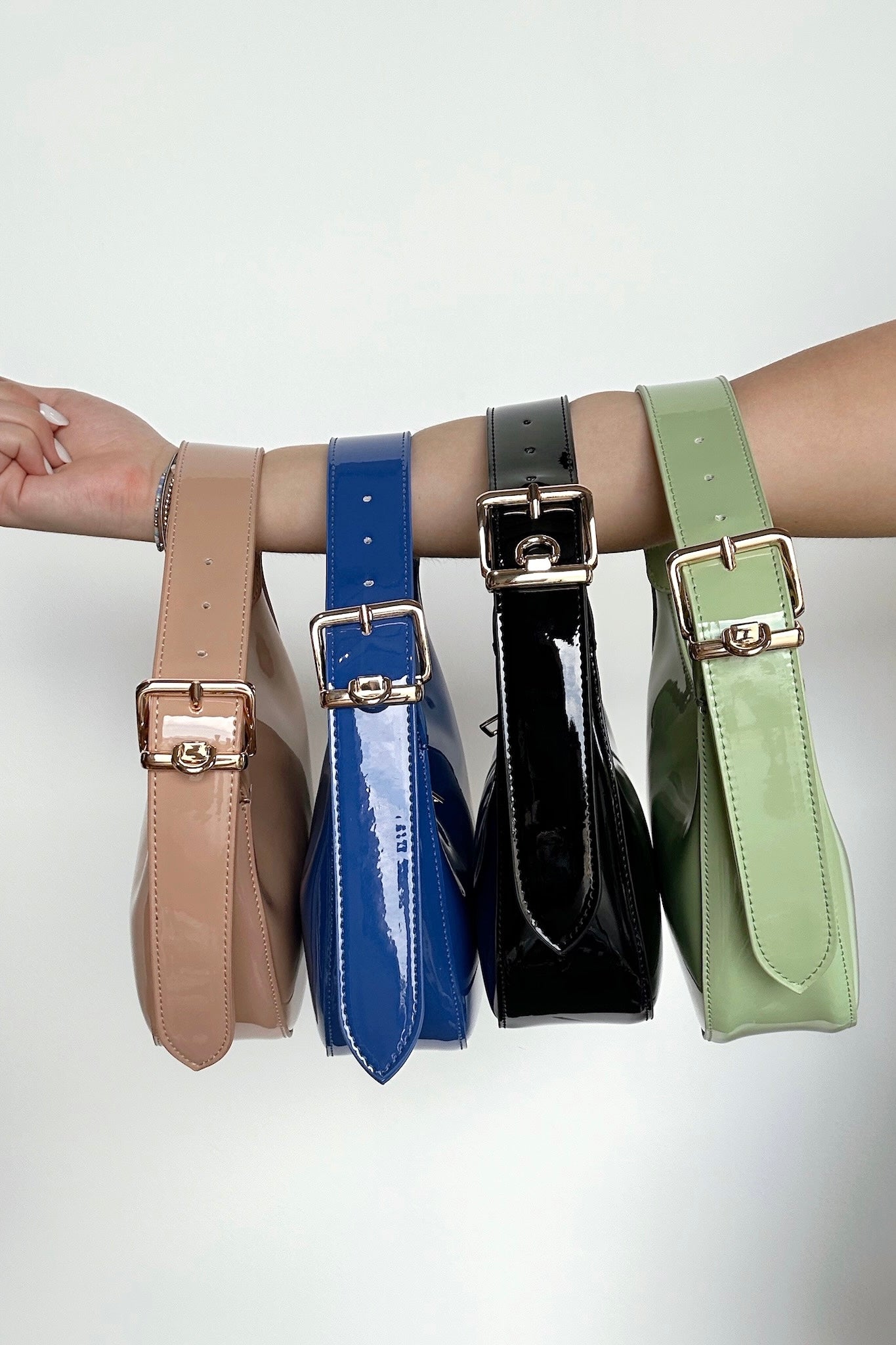 Enviable Pick Enamel Hobo Crossbody Handbag - Madison and Mallory