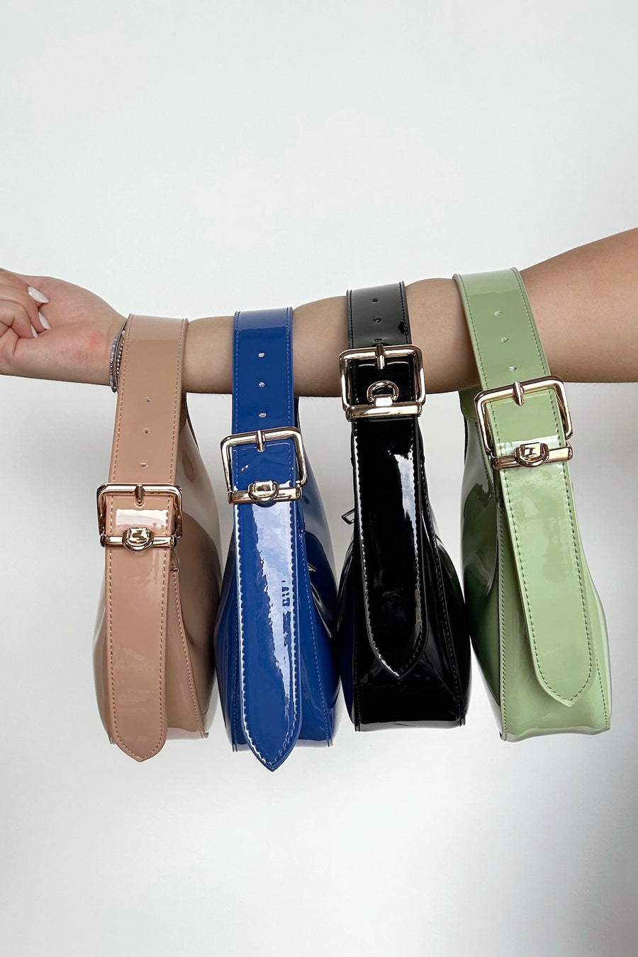 Enviable Pick Enamel Hobo Crossbody Handbag - Madison and Mallory