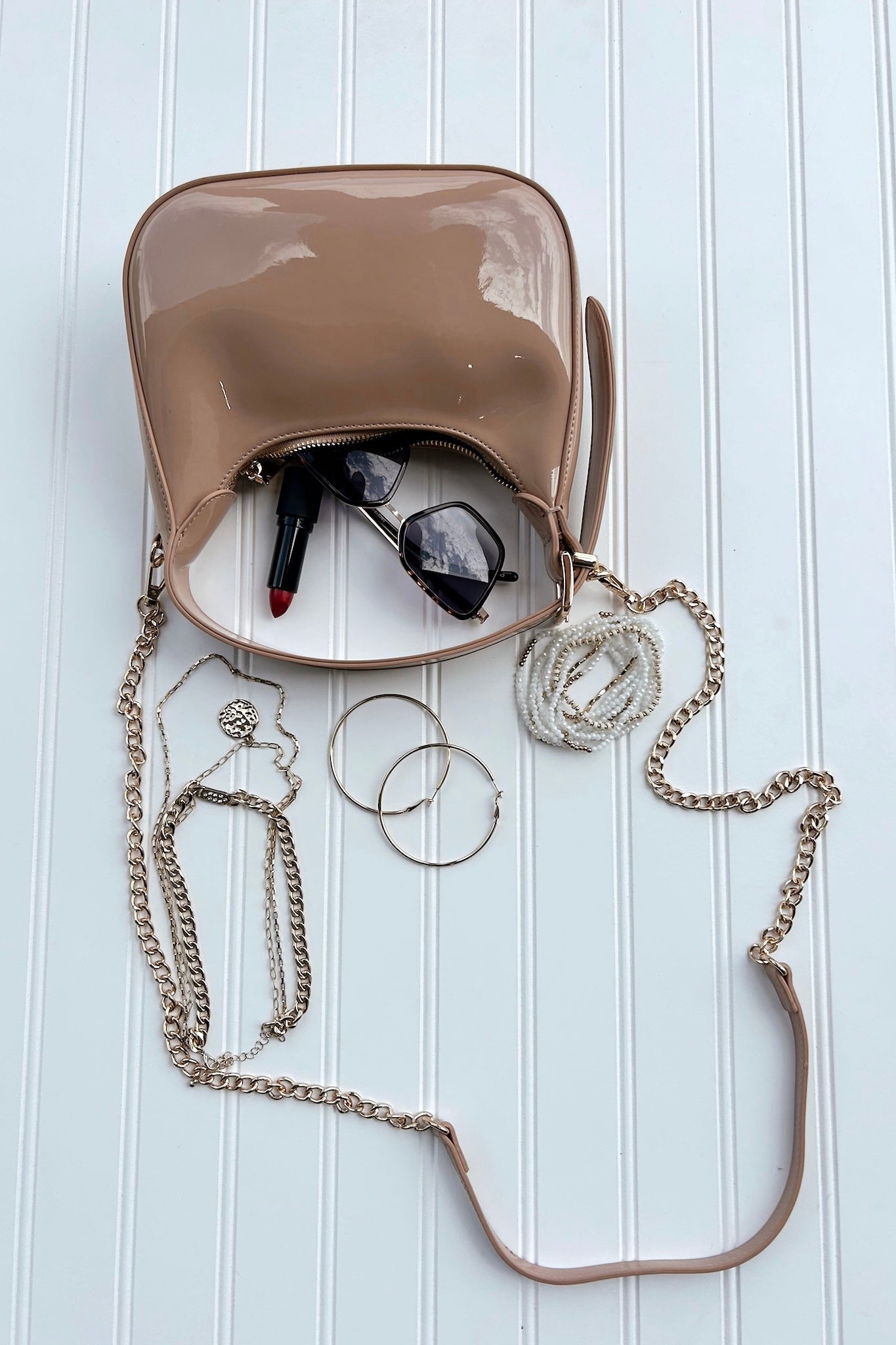 Enviable Pick Enamel Hobo Crossbody Handbag - FINAL SALE - Madison and Mallory