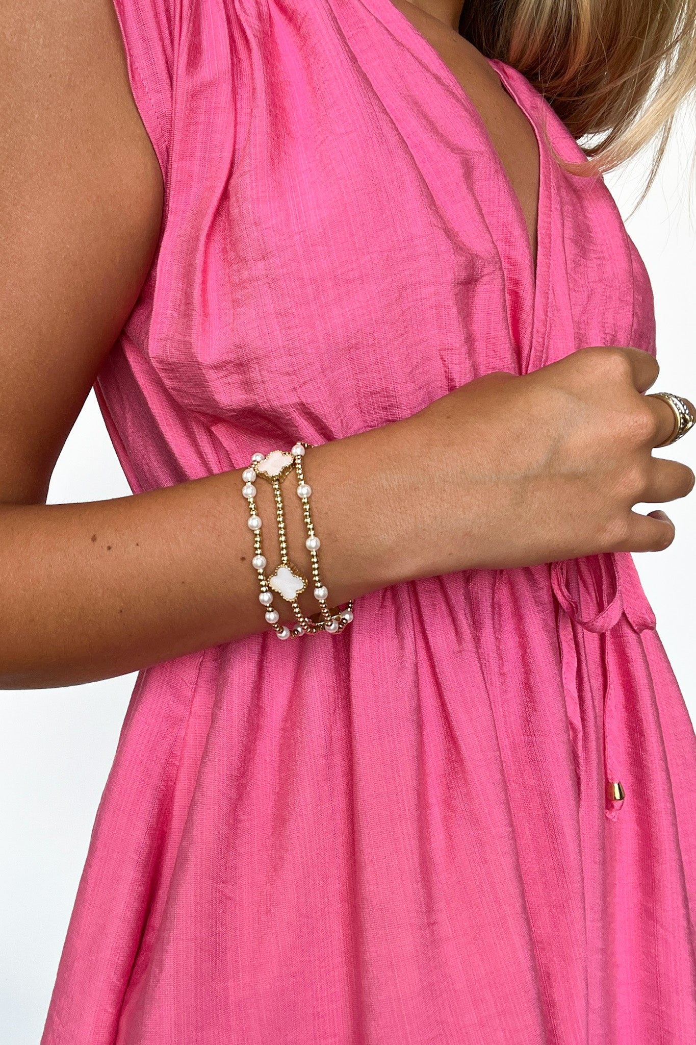  Enviable Trend Clover Beaded Bracelet Stack - Madison and Mallory