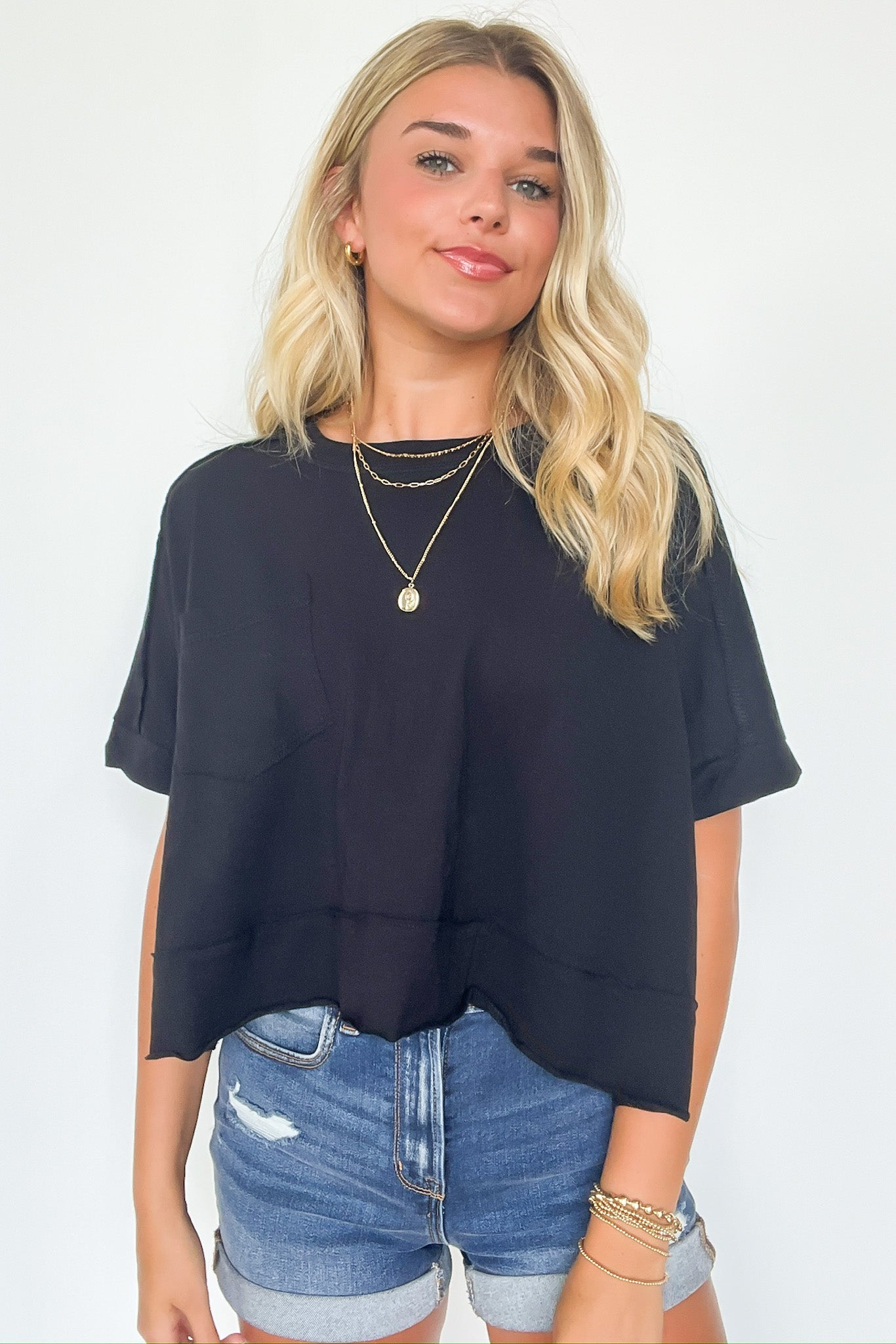  Erika Raw Edge Pocket Top - BACK IN STOCK - Madison and Mallory