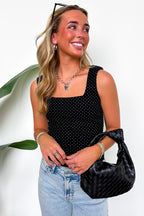 Essential Ease Polka Dot Square Neck Tank Top - Madison and Mallory