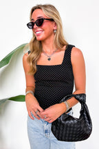 Essential Ease Polka Dot Square Neck Tank Top - Madison and Mallory