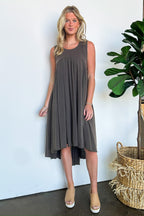 Charcoal / S Essential Fit Flowy Dress - FINAL SALE - Madison and Mallory
