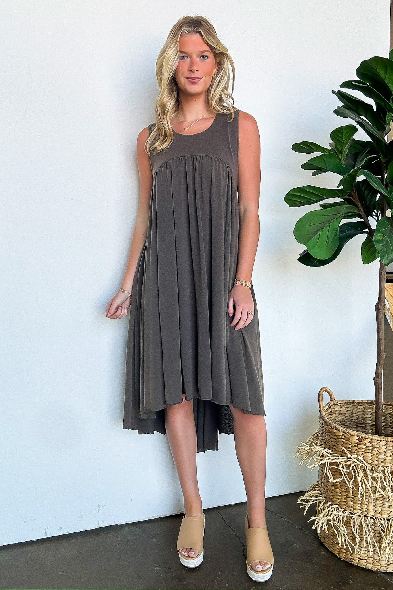 Charcoal / S Essential Fit Flowy Dress - FINAL SALE - Madison and Mallory