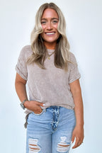  Eudorah Washed Waffle Knit Top - BACK IN STOCK - Madison and Mallory