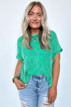  Eudorah Washed Waffle Knit Top - BACK IN STOCK - Madison and Mallory