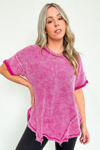  Eudorah Washed Waffle Knit Top - BACK IN STOCK - Madison and Mallory