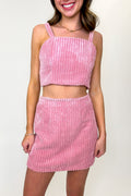 Dusty Pink / S Evalie Corduroy Mini Skirt - Madison and Mallory