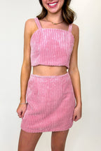 Dusty Pink / S Evalie Corduroy Mini Skirt - FINAL SALE - Madison and Mallory