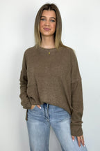 Evangelia Ribbed Brushed Knit Pocket Top - FINAL SALE - Madison and Mallory