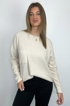 Evangelia Ribbed Brushed Knit Pocket Top - FINAL SALE - Madison and Mallory