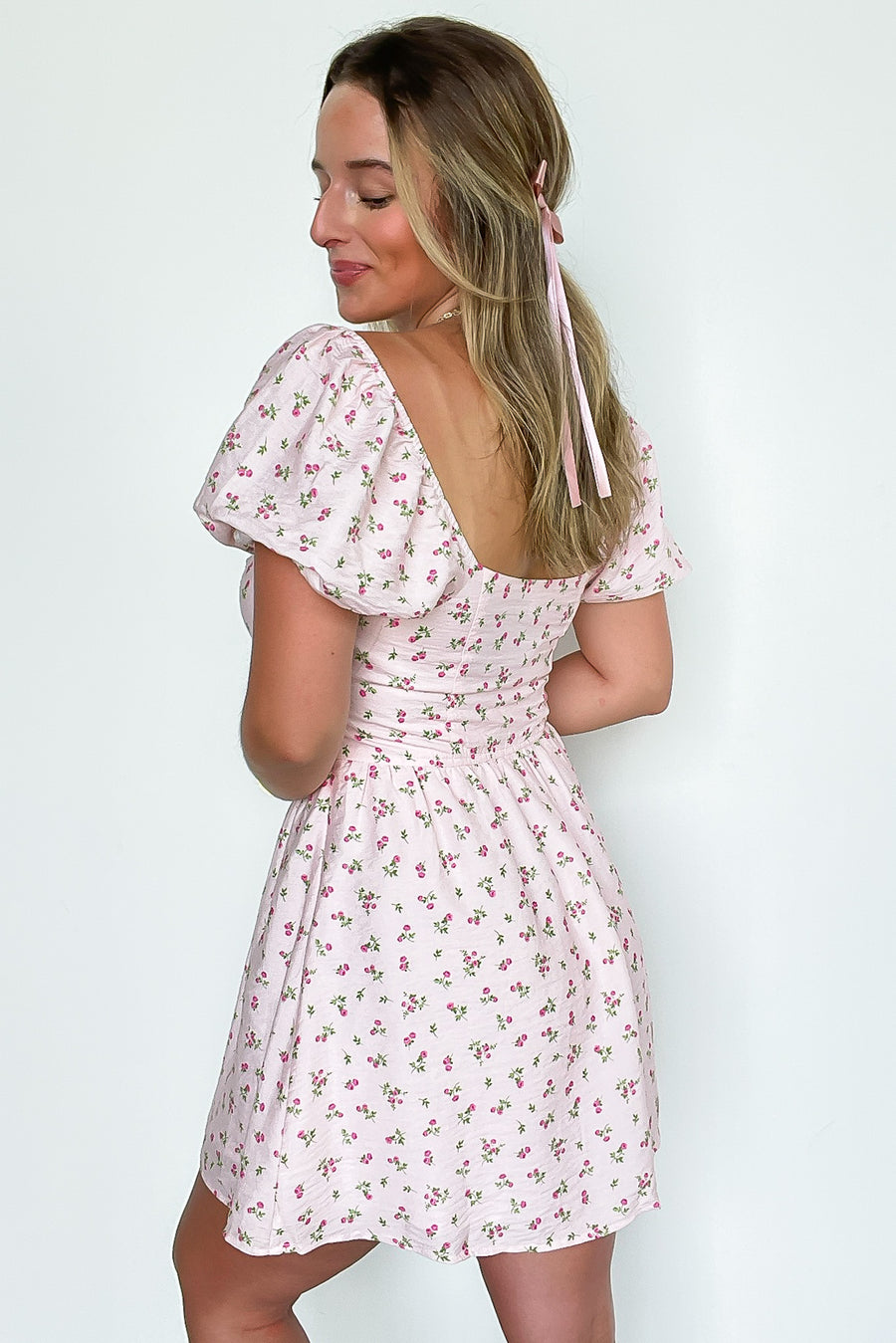 Evangeline Puff Sleeve Sweetheart Neckline Bustier Dress - Madison and Mallory