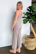 Eve Button Detail Jumpsuit - FINAL SALE - Madison and Mallory
