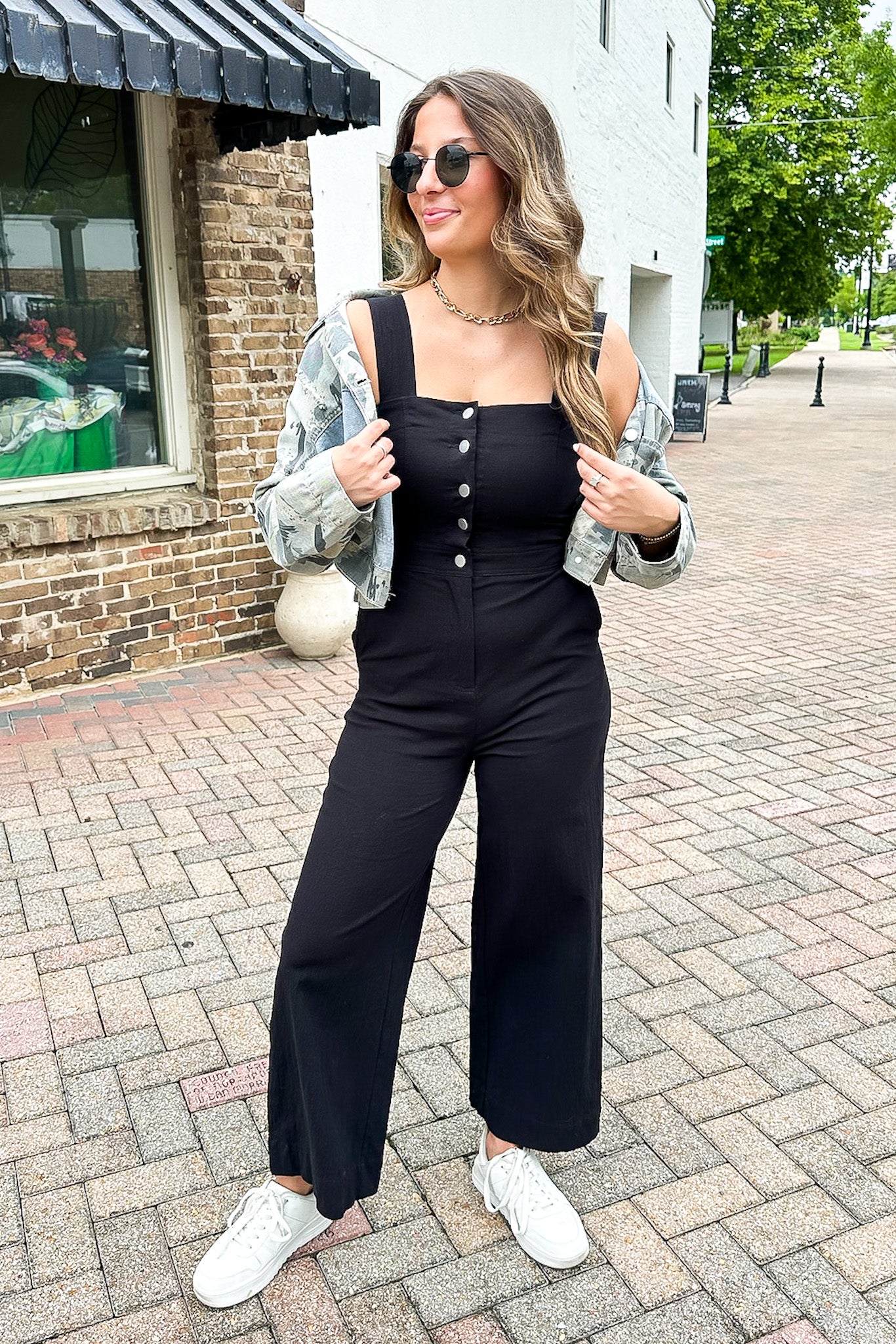 Eve Button Detail Jumpsuit - Madison and Mallory