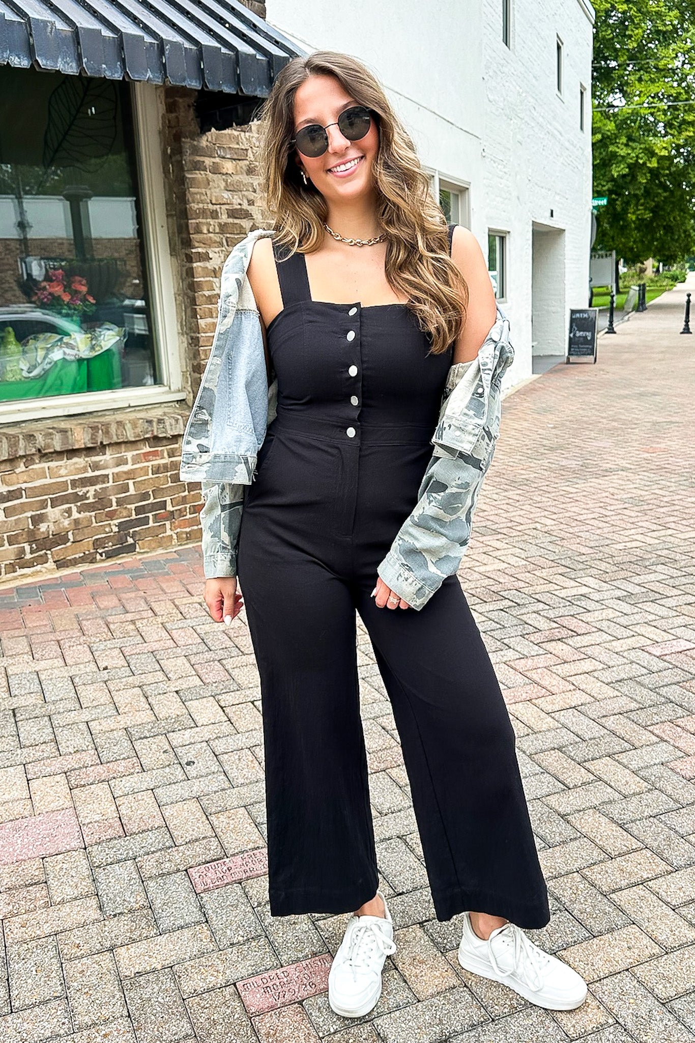 Eve Button Detail Jumpsuit - FINAL SALE - Madison and Mallory