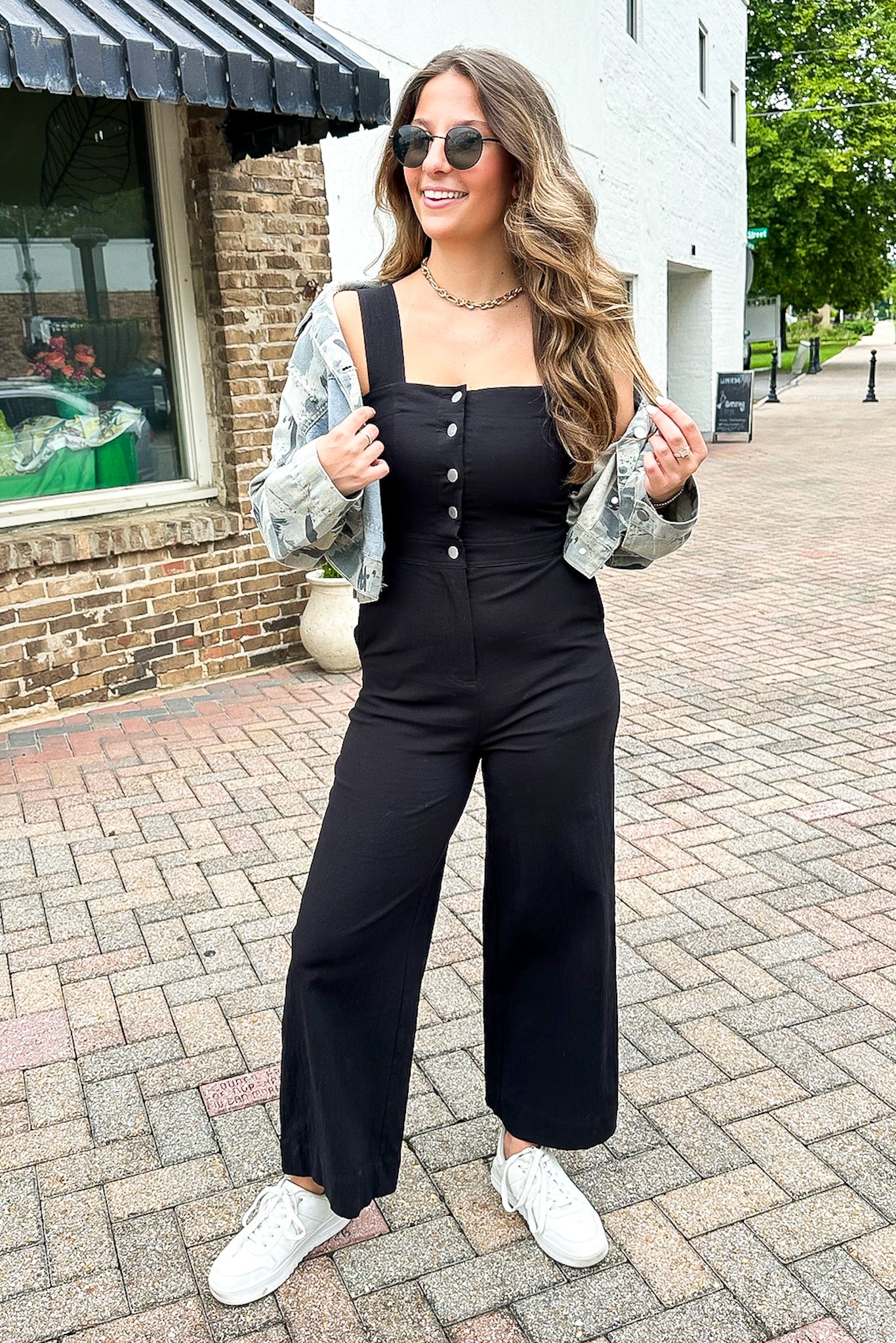 Eve Button Detail Jumpsuit - Madison and Mallory