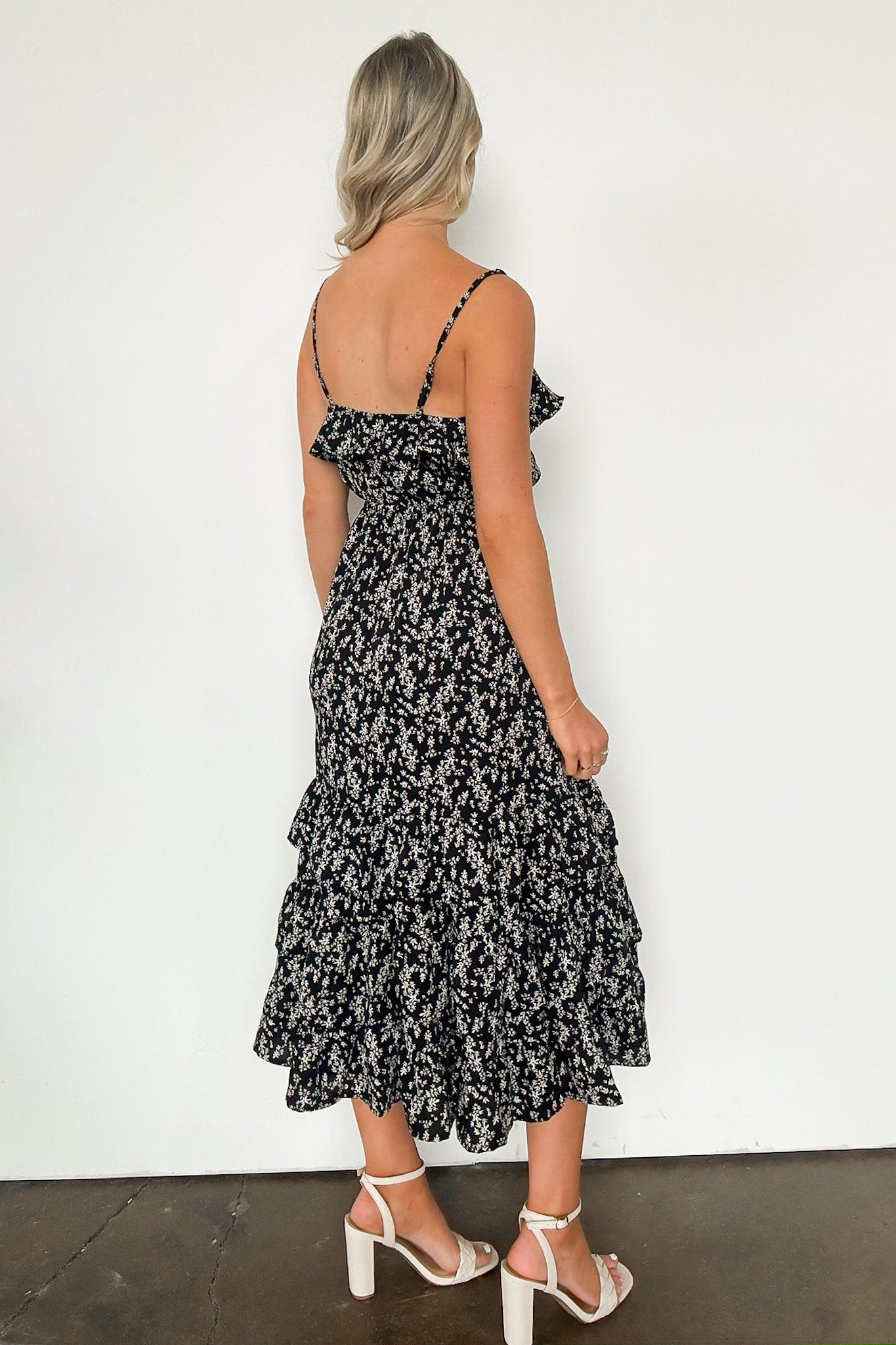  Everly Floral Tiered Midi Dress - Madison and Mallory