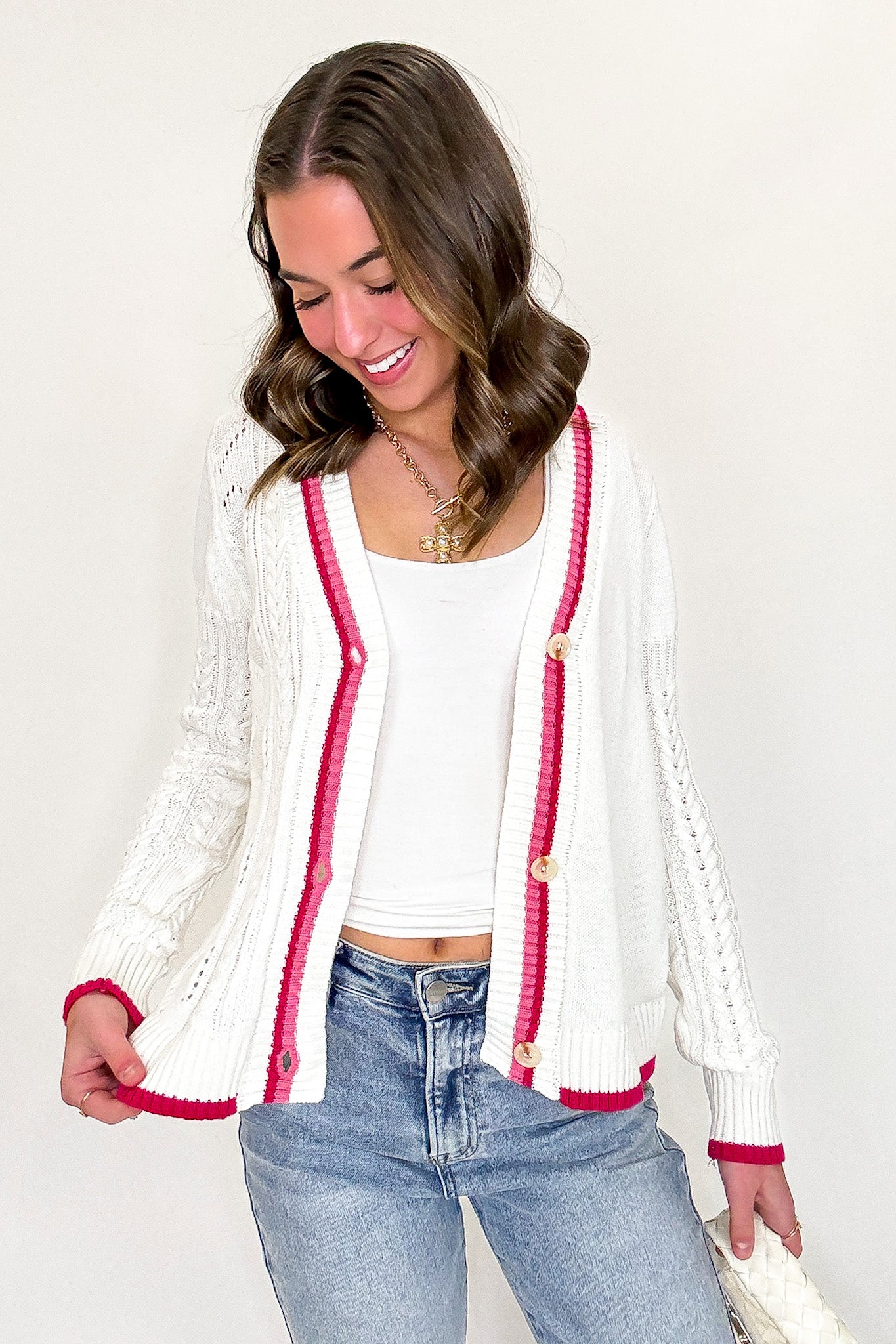 Everyday Amour Heart Stitch Cardigan - Madison and Mallory