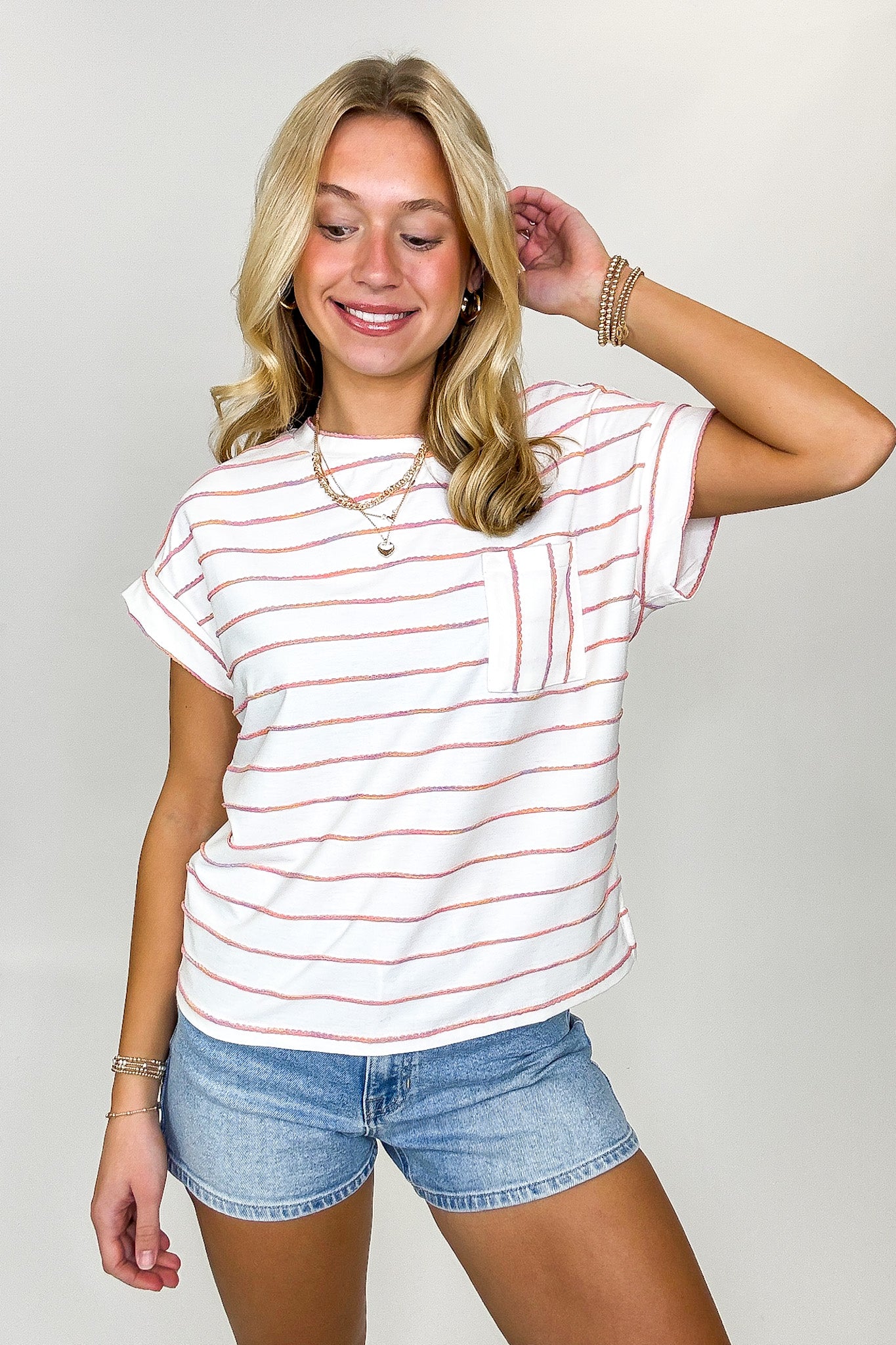 Everyday Lines Striped Pocket Top - Madison and Mallory