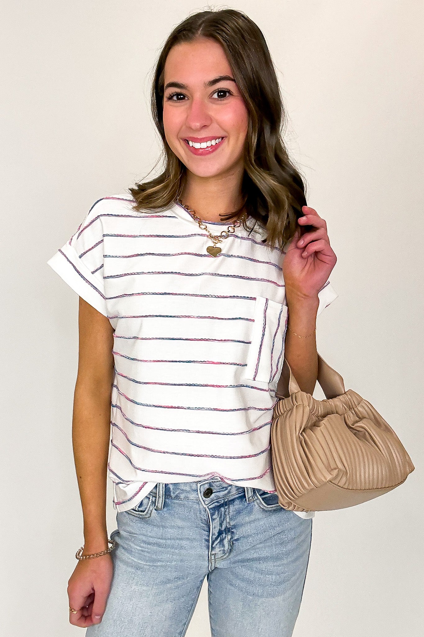 Everyday Lines Striped Pocket Top - Madison and Mallory
