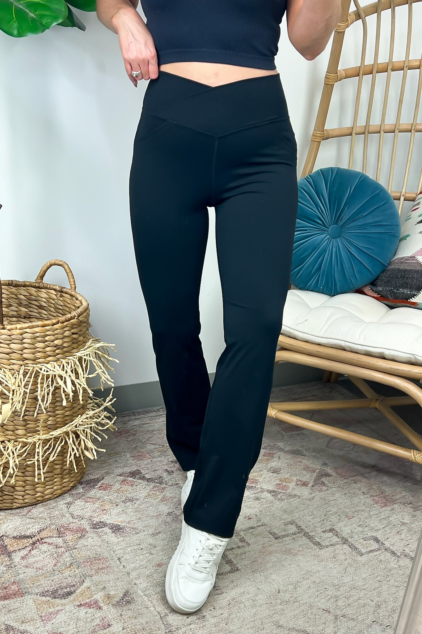 Flare Yoga Pants Women High Waist Solid Color Tummy Control - Temu