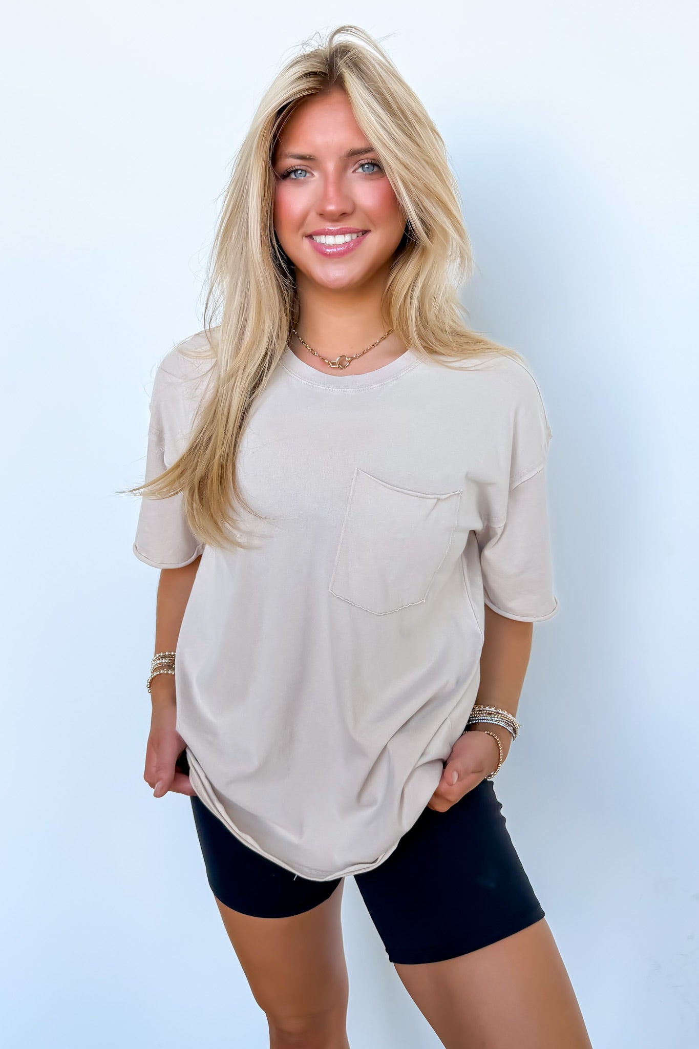Everyday Classic Washed Pocket Crew Neck T-Shirt - Madison and Mallory