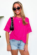 Evianna Stitch Detail Short Sleeve Relaxed Top - BACK IN STOCK - Madison and Mallory