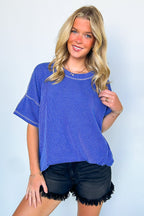 Evianna Stitch Detail Short Sleeve Relaxed Top - BACK IN STOCK - Madison and Mallory