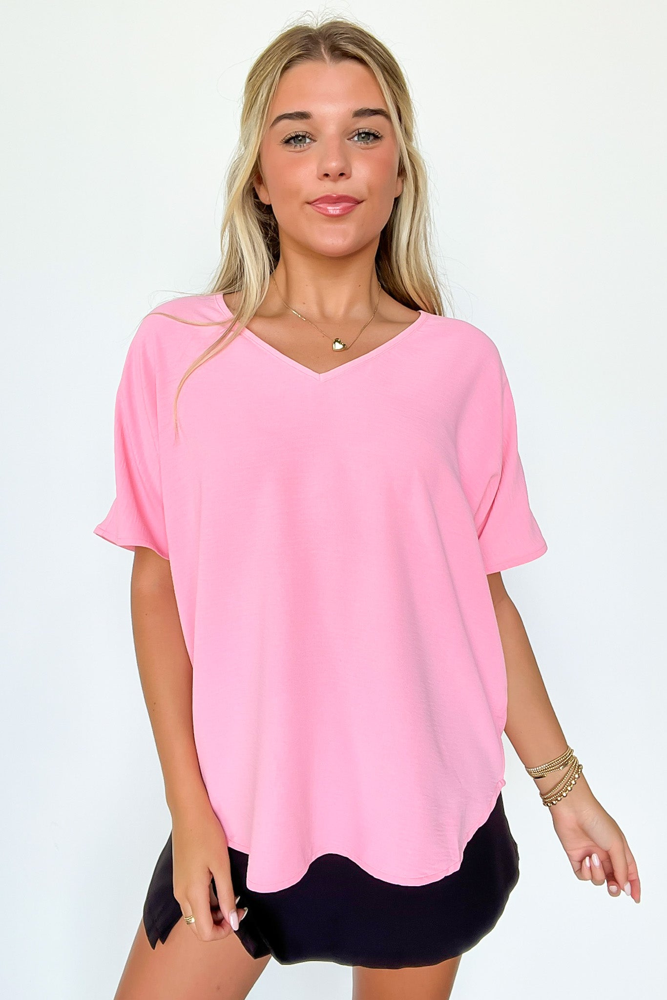  Evlynn V-Neck Short Sleeve Top - BACK IN STOCK - Madison and Mallory