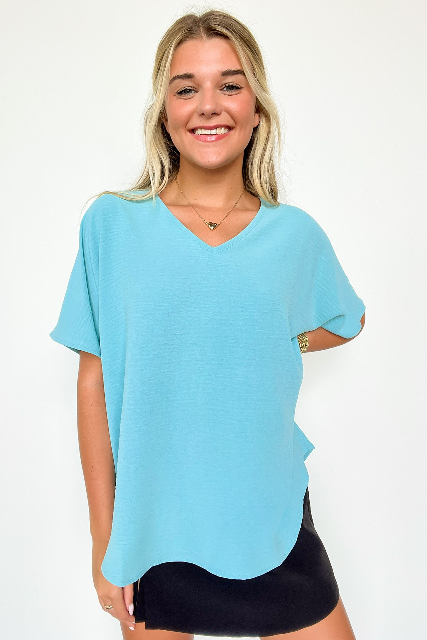  Evlynn V-Neck Short Sleeve Top - BACK IN STOCK - Madison and Mallory