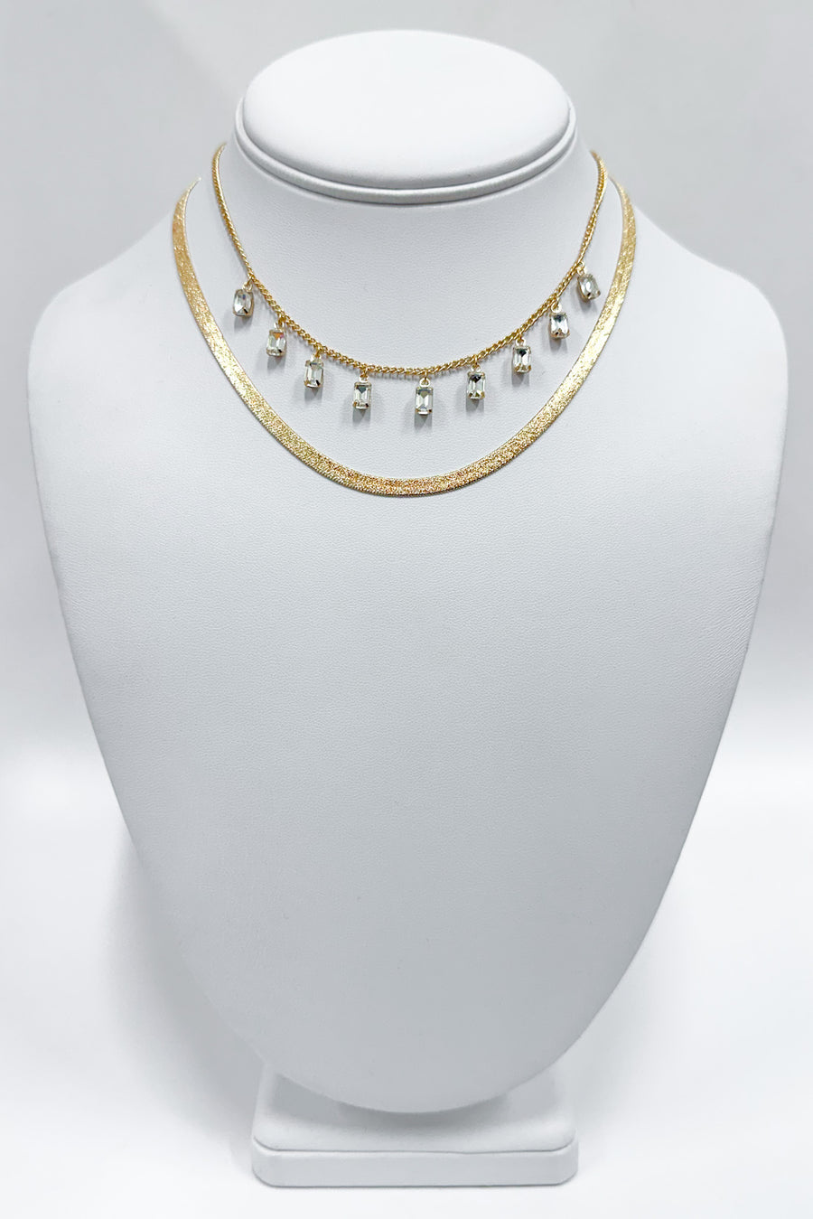 Exceptional Design Baguette CZ Layered Necklace - Madison and Mallory