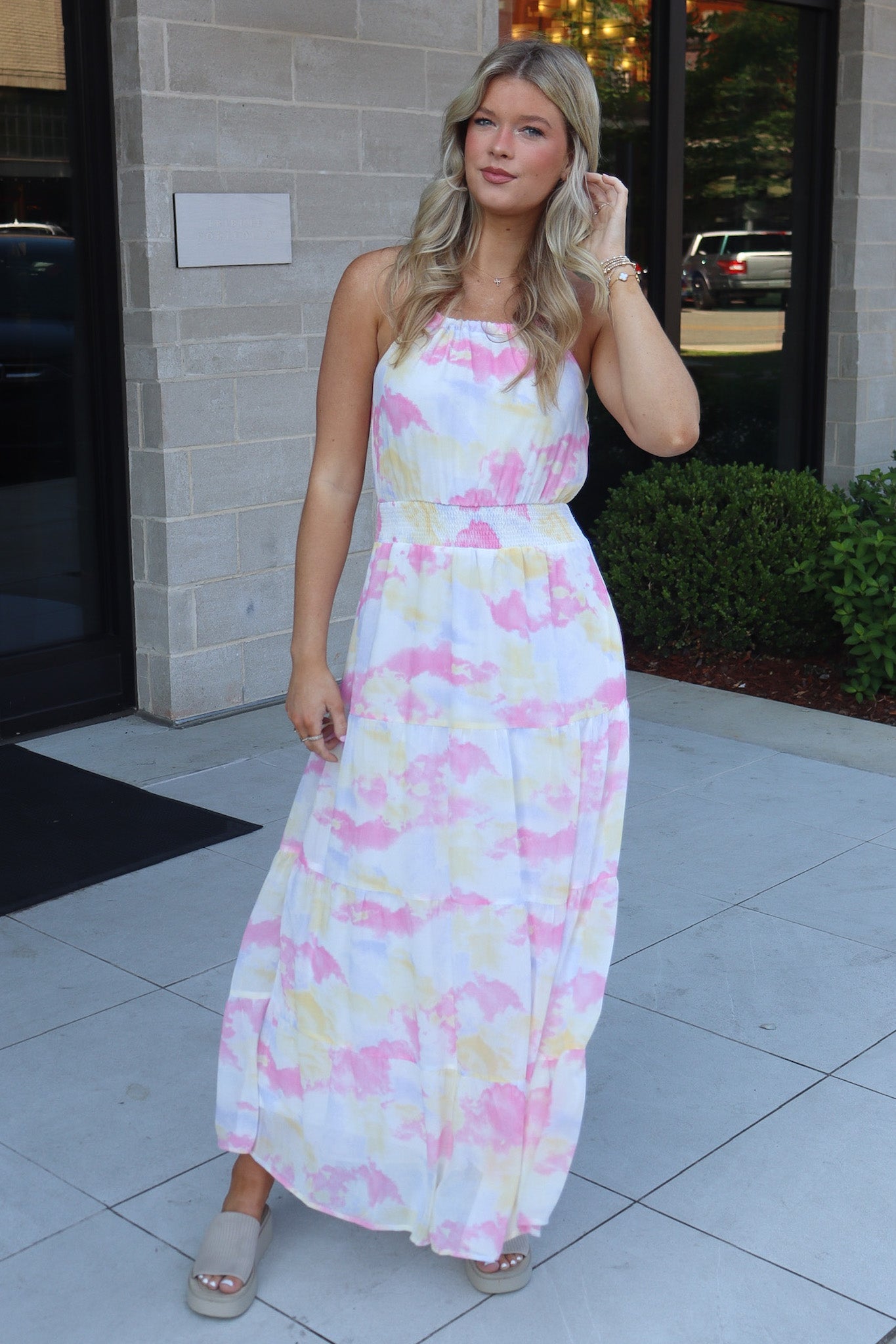  Exceptionally Radiant Cloudwash Halter Maxi Dress - FINAL SALE - Madison and Mallory