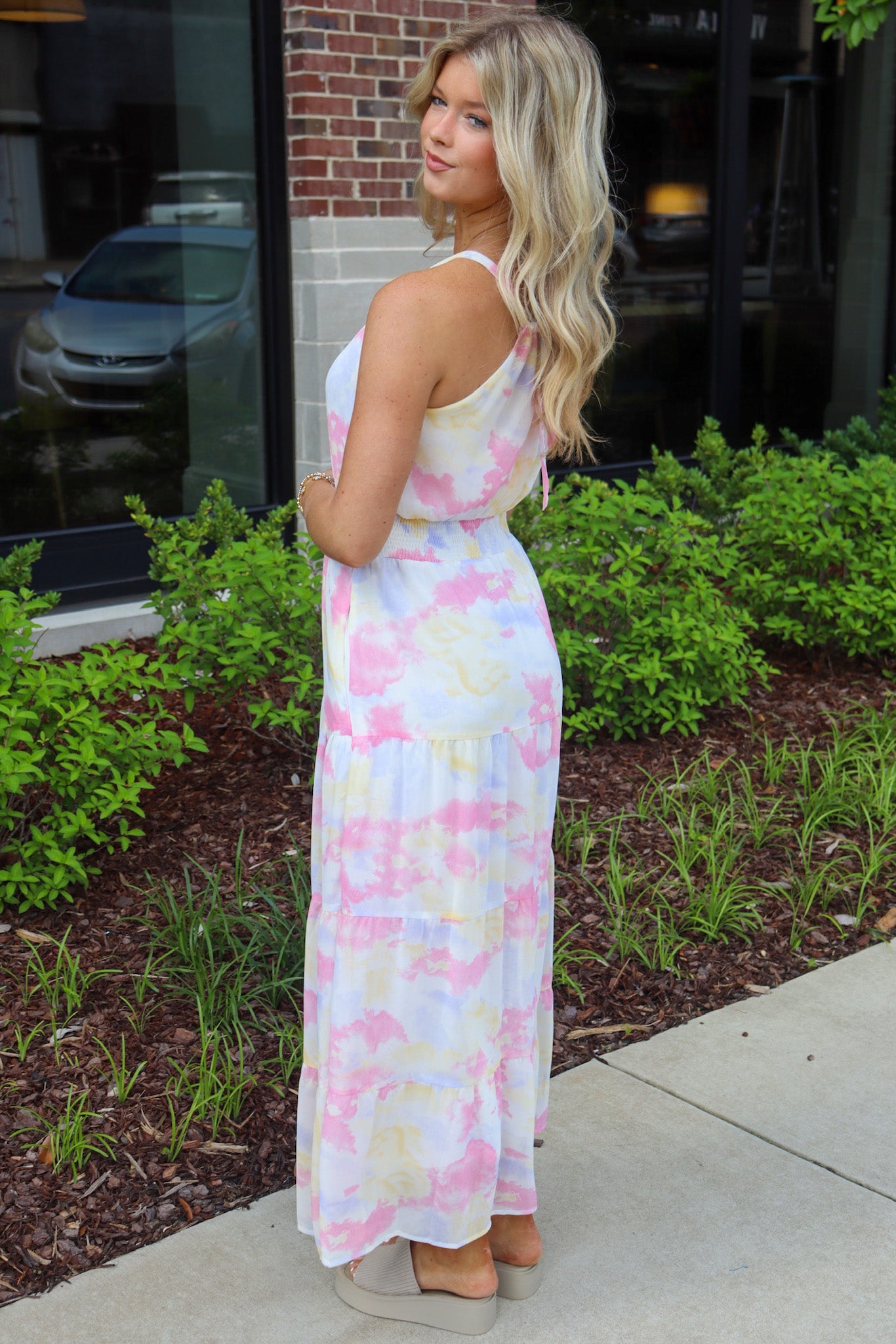  Exceptionally Radiant Cloudwash Halter Maxi Dress - FINAL SALE - Madison and Mallory