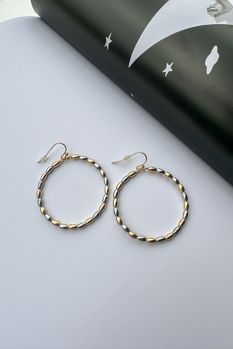 Gold/Silver Exquisite Outlook Beaded Circle Hoop Earrings - Madison and Mallory