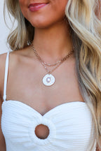 Gold Eye in the Storm Hammered Chain Necklace - Madison and Mallory