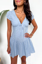 Eyelet Dream Scallop V-Neck Dress - Madison and Mallory