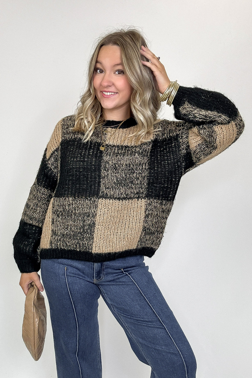 Cozy Grove Plaid Knit Sweater - FINAL SALE - Madison and Mallory