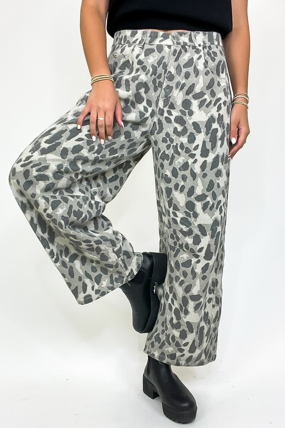 Bold Safari Barrel Wide Leg Animal Print Pants - Madison and Mallory