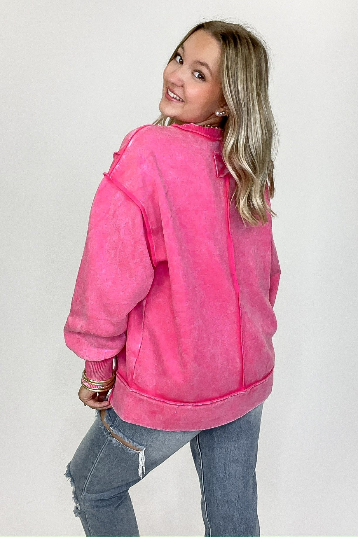 Lounge Life Acid Wash Sweatshirt - BACK IN STOCK - Madison and Mallory