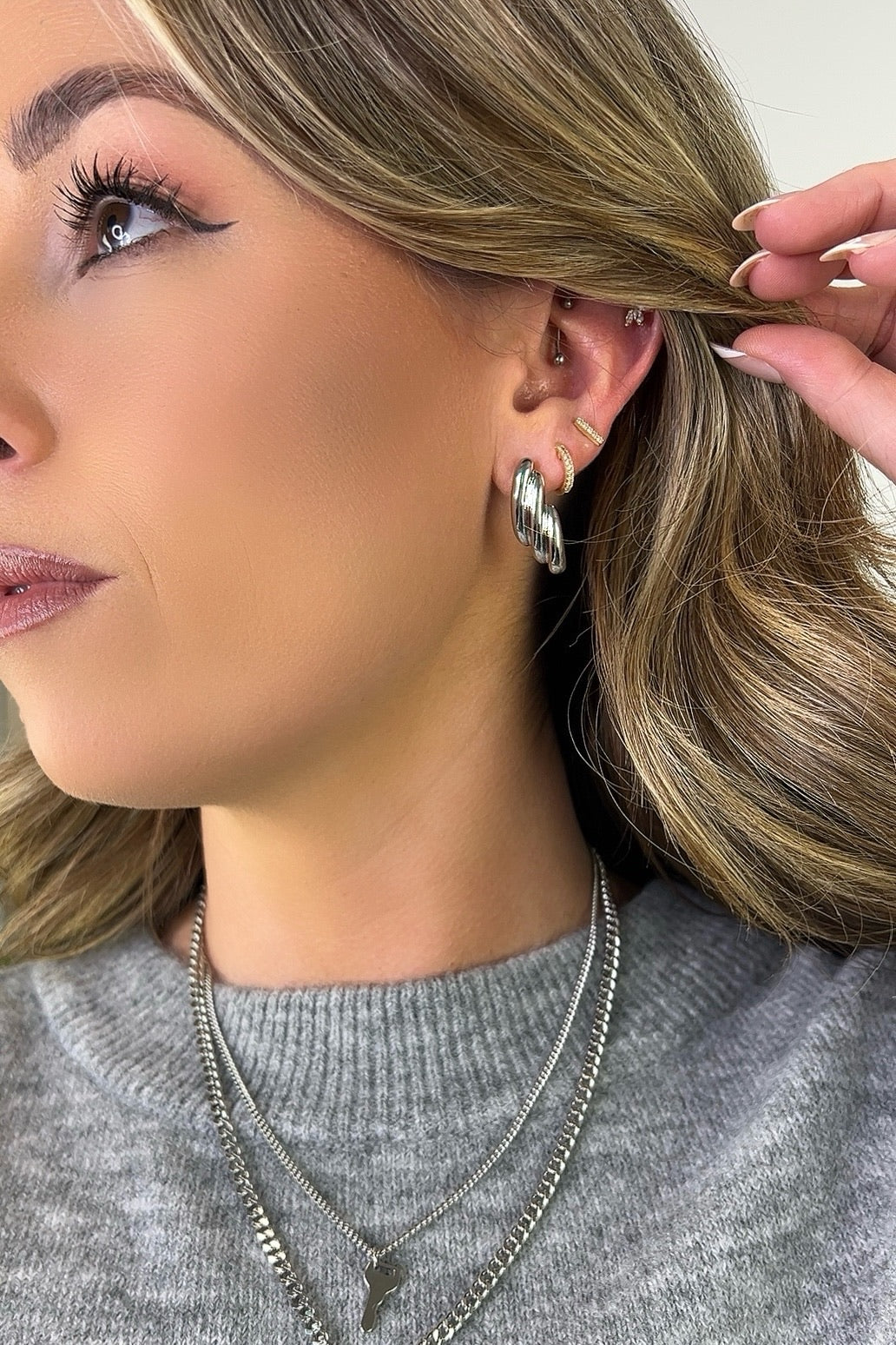 Silver Rena Ripple Stud Earrings - Madison and Mallory