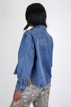 Faded Signal Denim Shacket