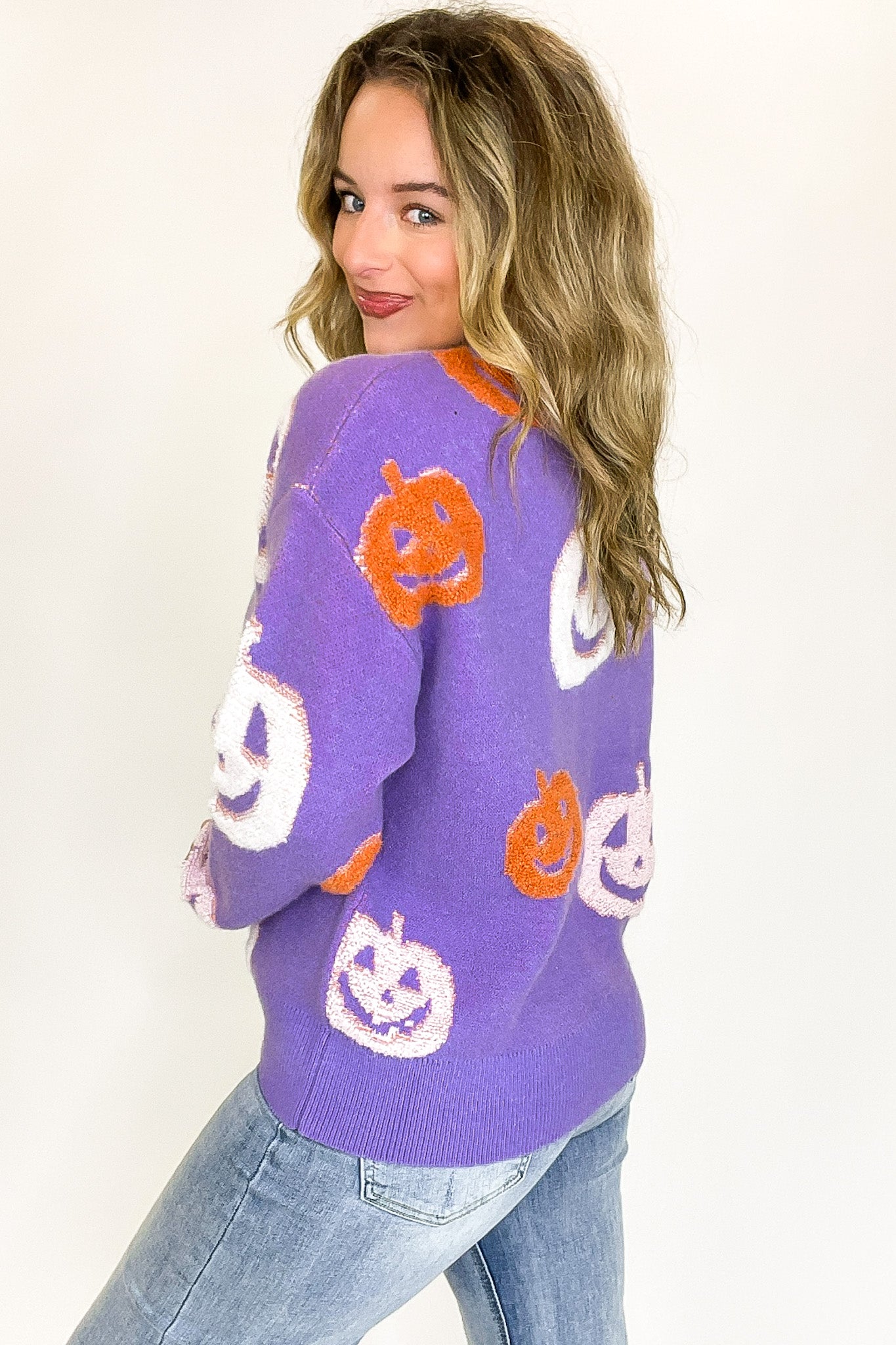 Fall Frosting Pumpkin Knit Sweater - Madison and Mallory